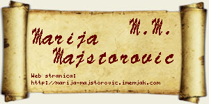 Marija Majstorović vizit kartica
